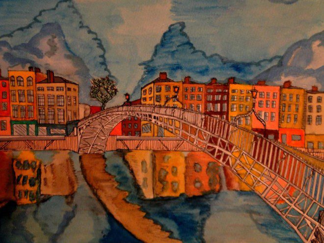 Ha'penny Bridge by o estudante brasileiros Arthur Seabra. @reprodução site deSaboya
