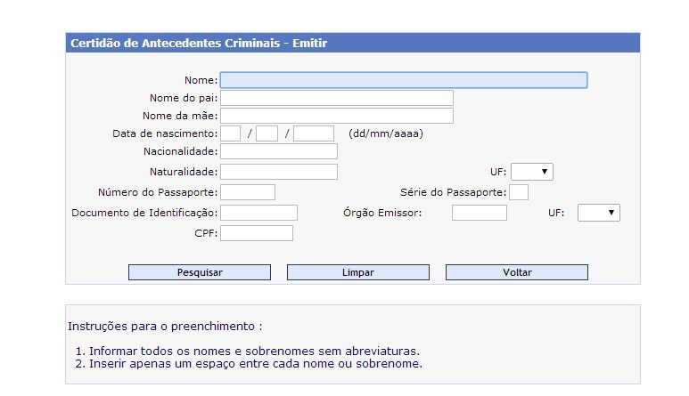 Como EMITIR A CERTIDÃO DE ANTECEDENTES CRIMINAIS pela INTERNET