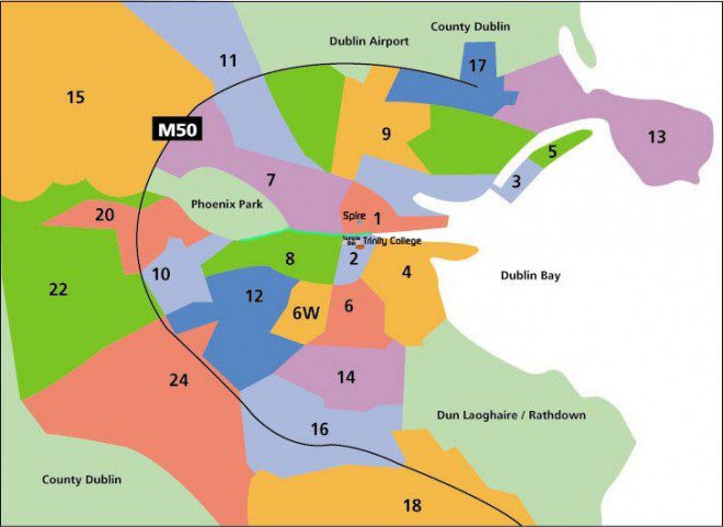 Mapa Dublin