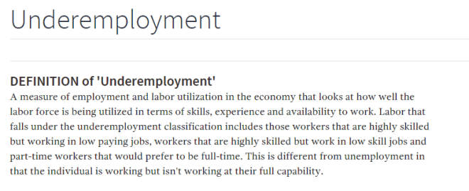 Definição de subemprego