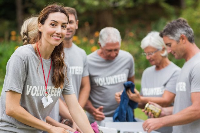 Voluntários em ação