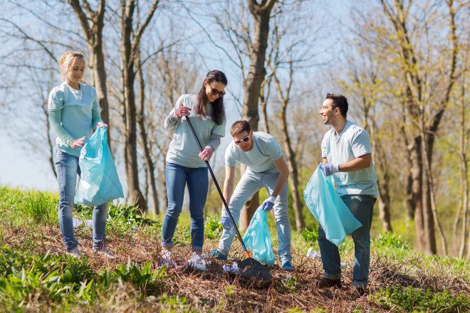 Voluntários em ação