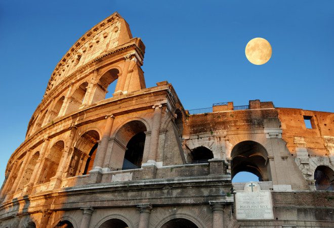 Coliseu é uma das obras da Roma Antiga. Crédito: Dreamstime
