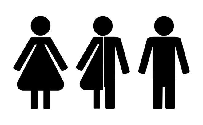 Banheiros tem placas de masculino e feminino substituídas por uma com todos os gêneros. Foto: Alima007 | Dreamstime