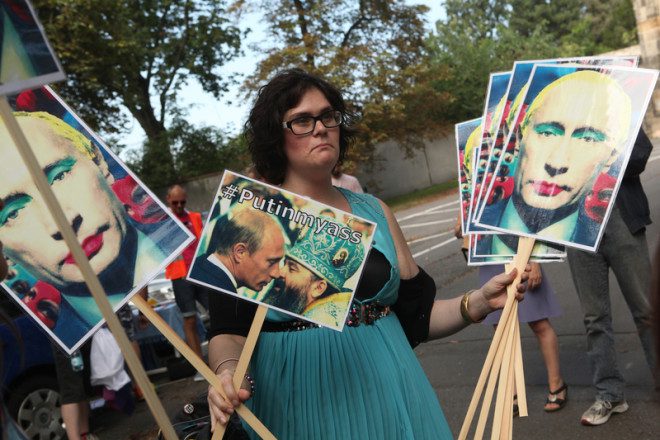 Protestos em 2013 na República Tcheca, que faz parte da Rússia, contra a lei de proibição da “propaganda gay”. Foto: Wrangel/Dreamstime