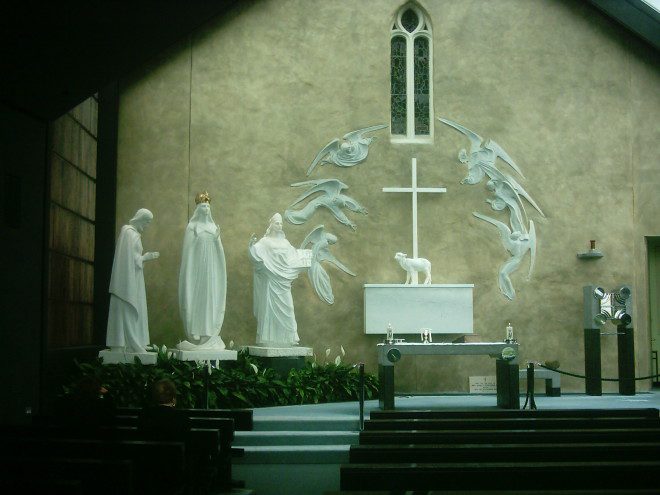 Santuário de Knock, onde houve a aparição de Nossa Senhora, São José e São João, será visitado pelo papa Francisco. Foto: Wikimedia