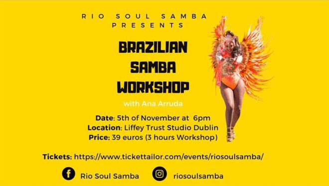Workshop é oportunidade para se divertir e aprender a danças samba. Foto: Facebook