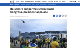 Autoridades irlandesas condenam invasão dos Três Poderes em Brasília